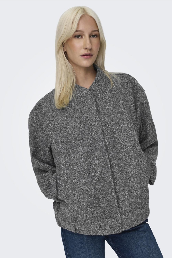 ONLGAIA BOUCLE BOMBER OTW OS 15331099 DARK GREY MELANGE
